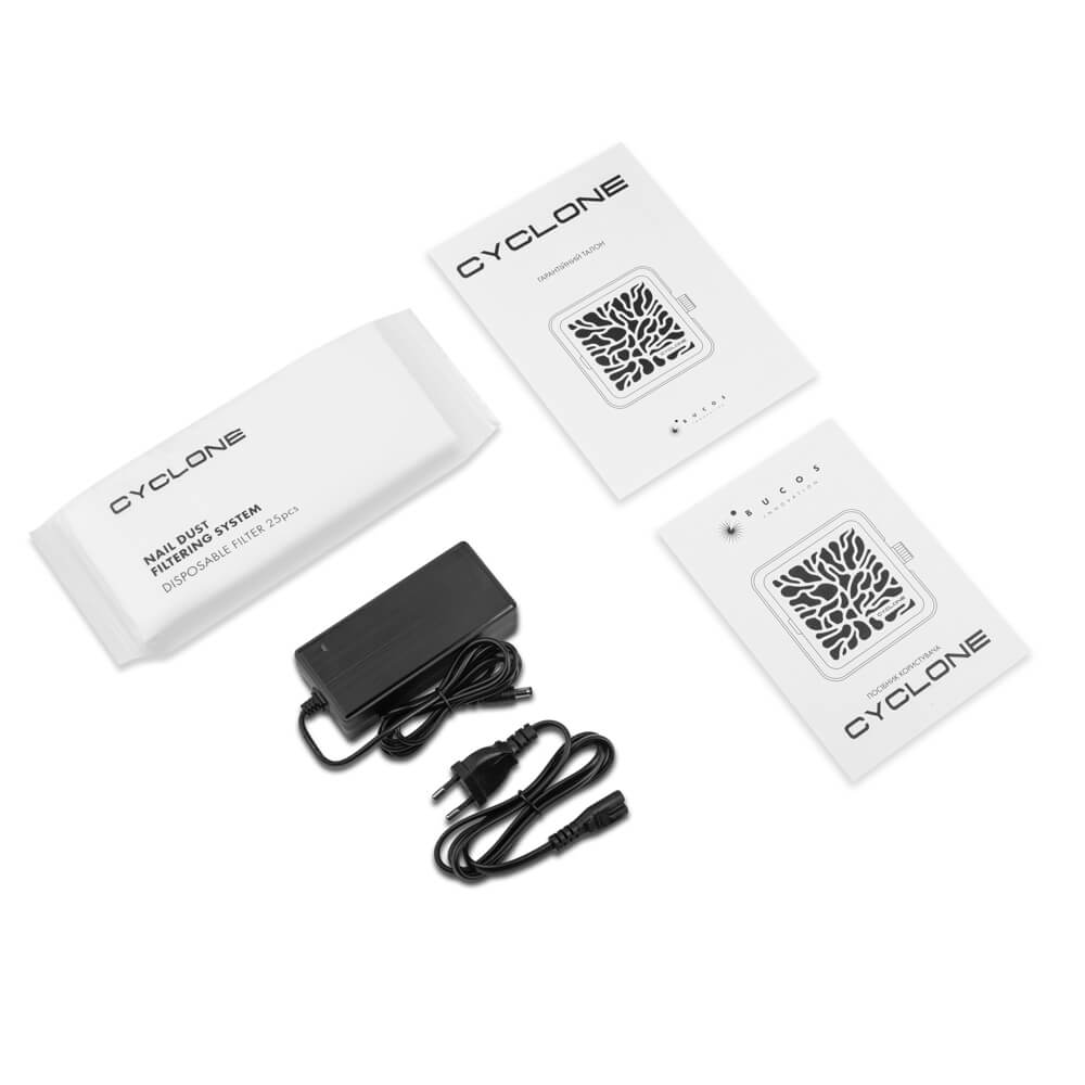 BUCOS CYCLONE X3  72w SILVER Nail dust collector with activated CARBON HEPA filter