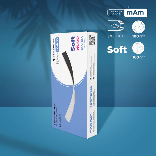 Doppelseitige Wechselfeilen Papmam Mix Soft EXPERT (25 Stück) 100/180