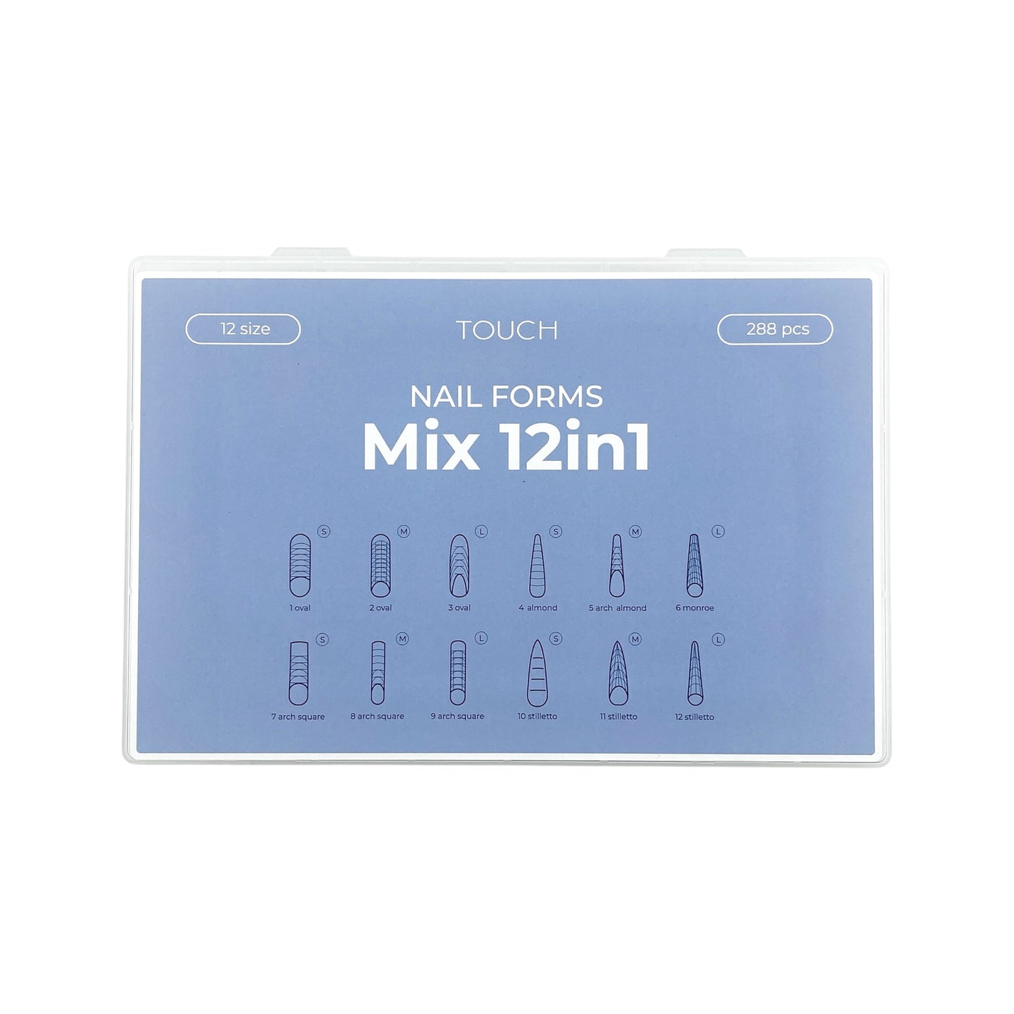 TOUCH Nail Tips Upper forms modeling Mix 12in1 ( 288 Stk. )