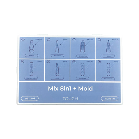 TOUCH Nail Tips Upper forms modeling Mix 8in1 + mold ( 288 Stk.)