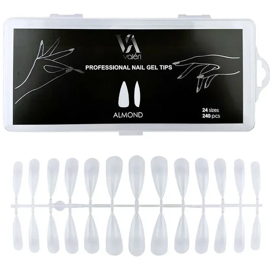 PROFESSIONAL NAIL GEL TIPS VALERI, ALMOND 240pcs