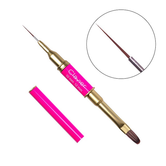 Doppelseitiger Pinsel  2in1 für Nailart/Gel Rosa