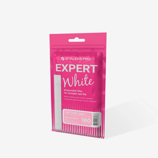 Weiße Einwegfeilen für gerade Nagelfeile Soft EXPERT 20 (30 Stück) 180grit