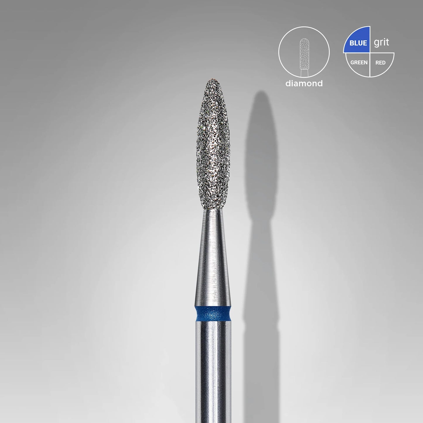 STALEKS Diamantfräse "Flamme" blau,  2.1 mm / 8 mm