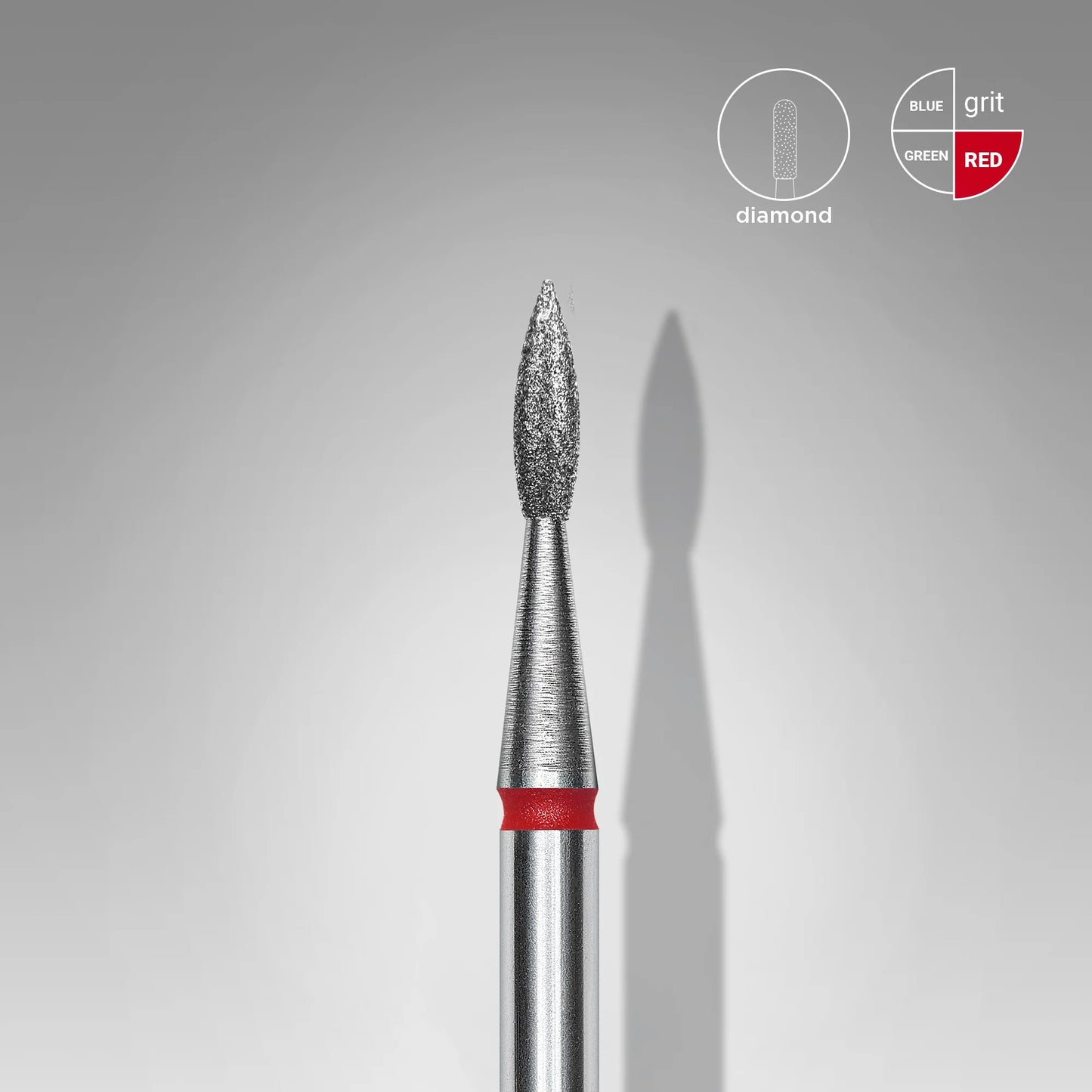 STALEKS Diamantfräse spitze Flamme rot EXPERT 1,8 mm / 8 mm