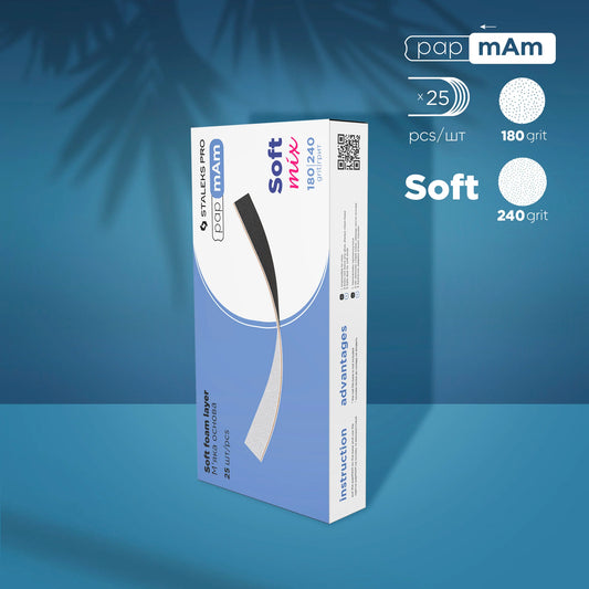 Doppelseitige Wechselfeilen Papmam Mix Soft EXPERT (25 Stück) 180/240