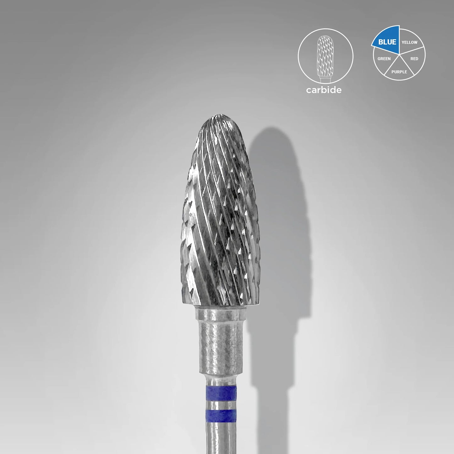 STALEKS Hartmetallfräse für Linkshänder „Mais“, blau, Durchmesser 6 mm / Arbeitsteil 14 mm