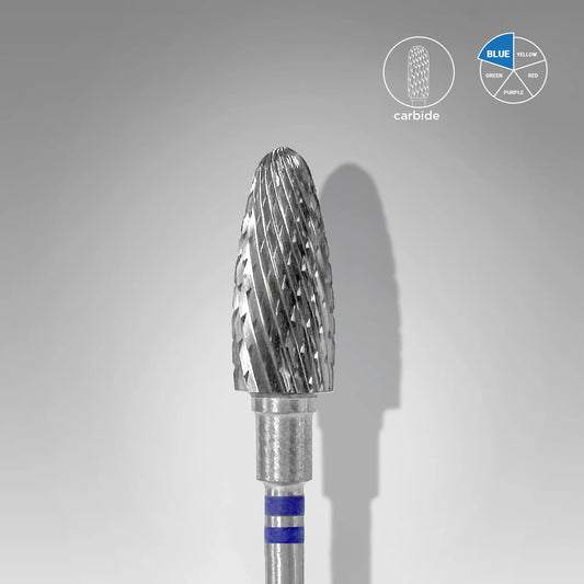 STALEKS Hartmetallfräse für Linkshänder „Mais“, blau, Durchmesser 6 mm / Arbeitsteil 14 mm