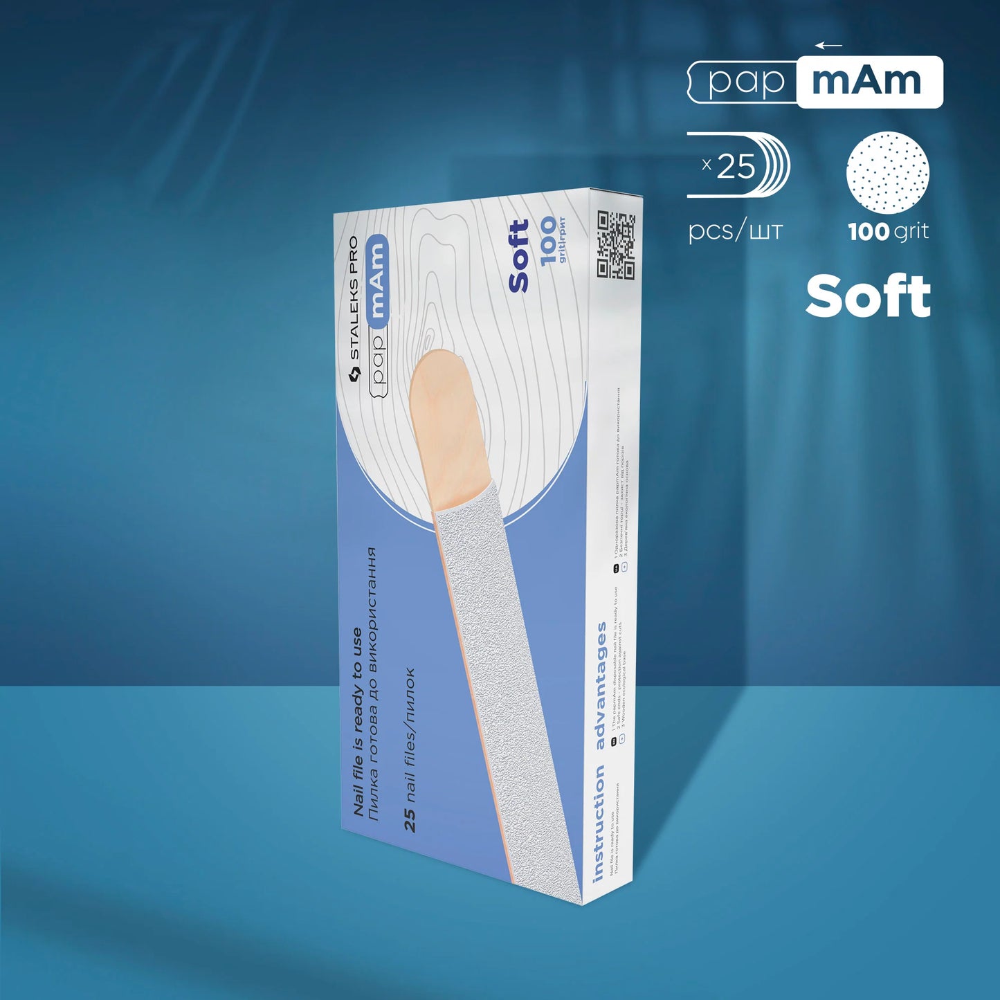 Ersatzfeilen PapMam Soft auf einem Holz EXPERT 20 (25 Stück) 100grit