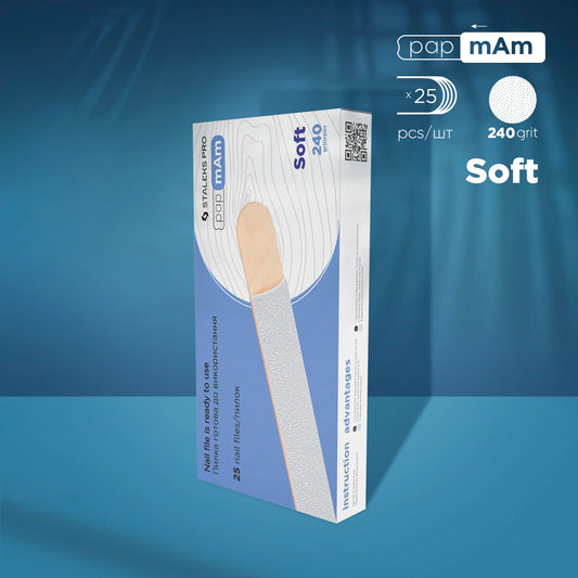 Ersatzfeilen PapMam Soft auf einem Holz EXPERT 20 (25 Stück) 240grit