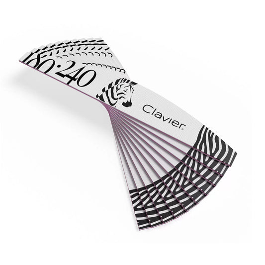 Nagelfeile Zebra grau 180/240, 10 Stk