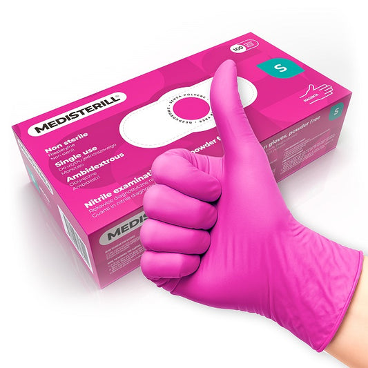 MEDISTERILL Rosa Nitrilhandschuhe S, 100 Stk.