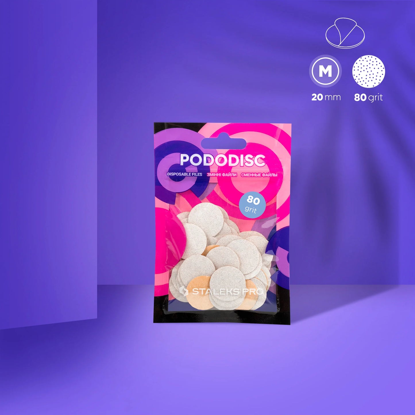 Ersatzfeilen für Pedikür-Scheibe PODODISC STALEKS PRO M, 80grit  (50 Stk)