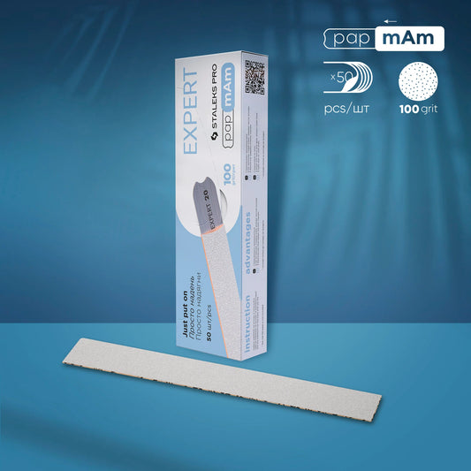 Weiße Einweg-PapmAm-Feilen EXPERT 22 (50 Stück) 100grit